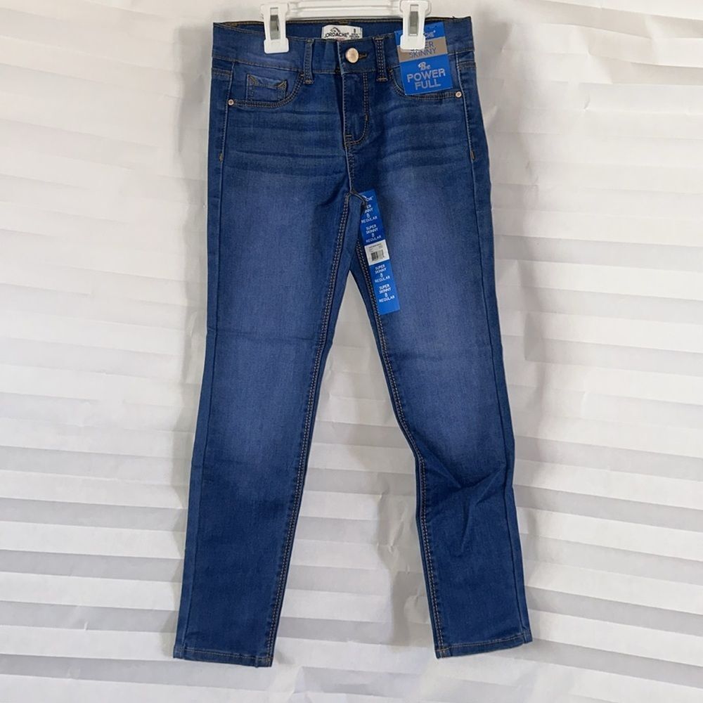 Jordache Girls Super Skinny Jeans Medium Blue Wash Size 8 Stretch Denim Pants